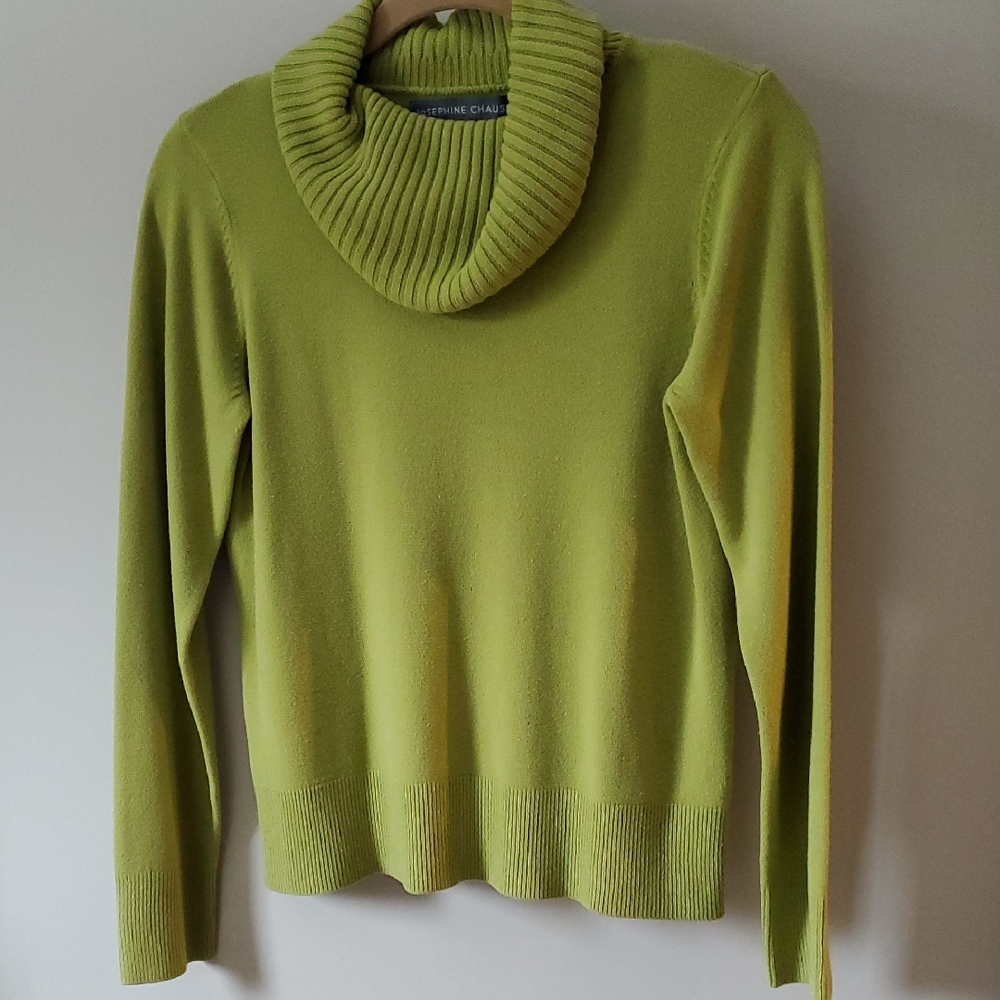 Josephine Chaus Lime Cowl Neck Sweater